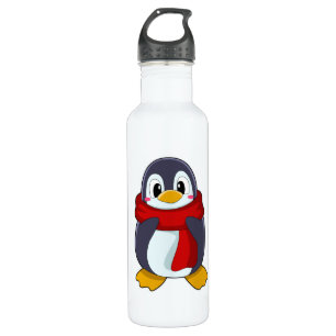 Penguin with Scarf Waterfles