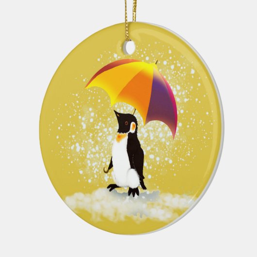 Penguin with Umbrella Keramisch Ornament (Links)