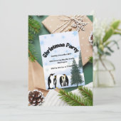 Penguin Wonderland Christmas Invitation Kaart (Staand voorkant)