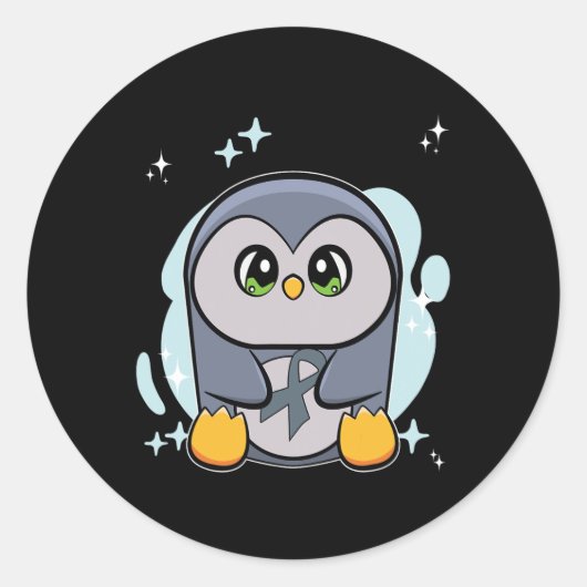 Penguin World Dyslexie Bewustzijn Ronde Sticker (Voorkant)
