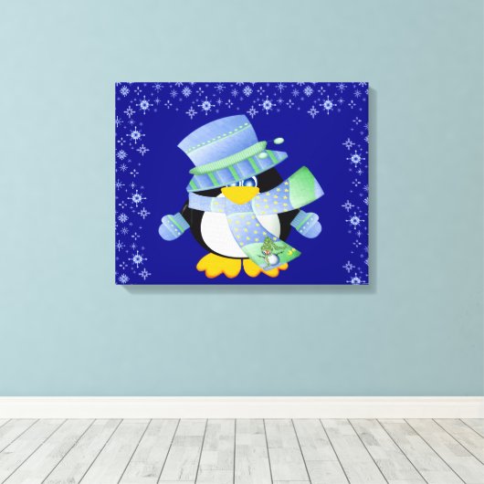 Penguin Wrapped Canvas Afdruk (Insitu (Houten vloer))