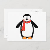 Penguin Wrapped in Red Scarf Briefkaart (Voorkant / Achterkant)