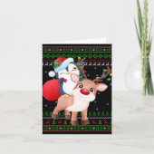 Penguin Xmas Sweater Style Ugly Santa Penguin Chri Kaart (Voorkant)
