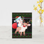 Penguin Xmas Sweater Style Ugly Santa Penguin Chri Kaart (Gele Bloem)