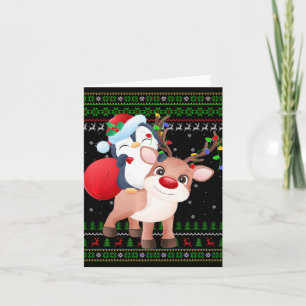 Penguin Xmas Sweater Style Ugly Santa Penguin Chri Kaart
