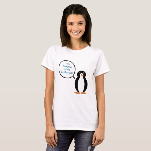 Penguin zegt dat tarieven vrouwenrechten opzuigen t-shirt (Voorkant volledig)