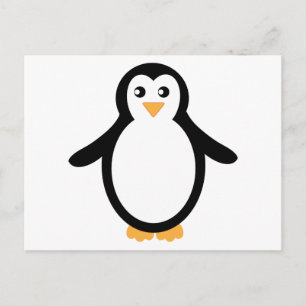 Penguin (zwart-wit) briefkaart