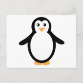 Penguin (zwart-wit) briefkaart (Voorkant)