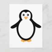 Penguin (zwart-wit) briefkaart (Voorkant)