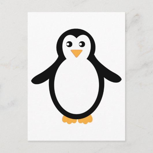 Penguin (zwart-wit) briefkaart (Voorkant)