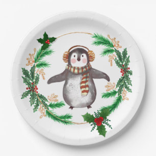 Penguine Christmas Party Papieren Borden Bordje