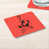 Penguine distributing christmas gifts kartonnen onderzetters (Schuin)