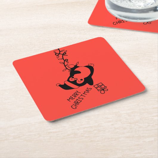 Penguine distributing christmas gifts kartonnen onderzetters (Schuin)
