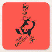 Penguine distributing christmas gifts kartonnen onderzetters (Voorkant)