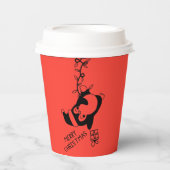 Penguine distributing christmas gifts papieren bekers (Voorkant)