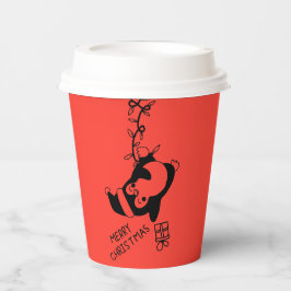 Penguine distributing christmas gifts papieren bekers
