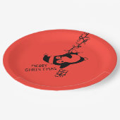 Penguine distributing christmas gifts papieren bordje (Gekanteld)