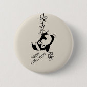 Penguine distributing christmas gifts ronde button 5,7 cm (Voorkant)