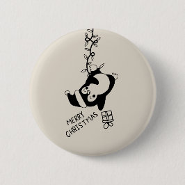 Penguine distributing christmas gifts ronde button 5,7 cm