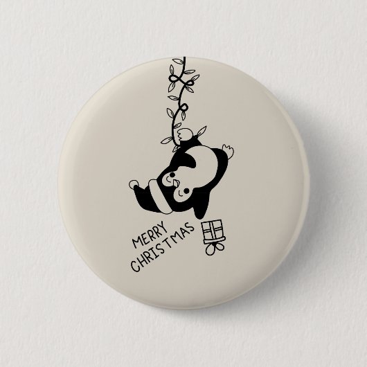 Penguine distributing christmas gifts ronde button 5,7 cm (Voorkant)