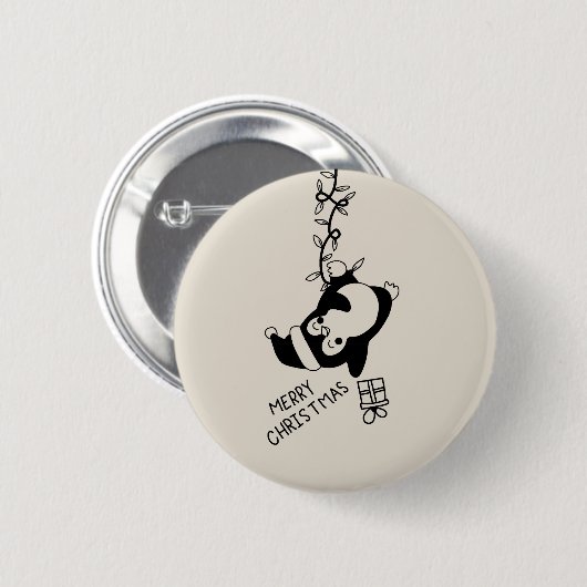 Penguine distributing christmas gifts ronde button 5,7 cm (Voorkant /achterkant)