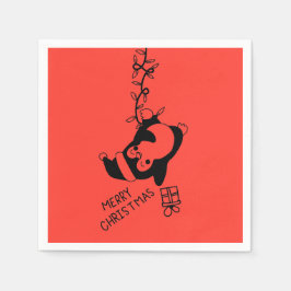 Penguine distributing christmas gifts servet