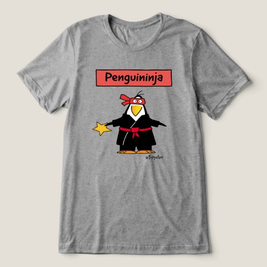 PENGUININJA penguin ninja door Sandra Boynton T-Sh Tri-Blend Shirt (Design voorkant)