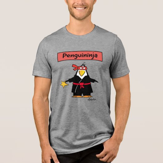 PENGUININJA penguin ninja door Sandra Boynton T-Sh Tri-Blend Shirt (Voorkant)