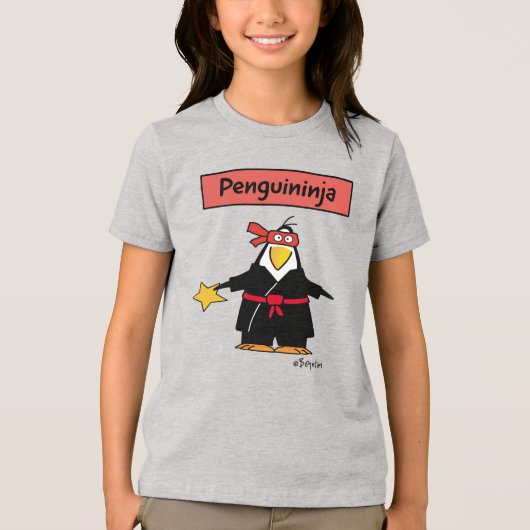PENGUININJA penguin ninja door Sandra Boynton Tri-Blend Shirt (Voorkant)