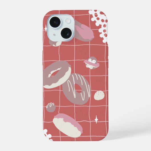 Penguins and Donuts iPhone 15 Case (Achterkant)