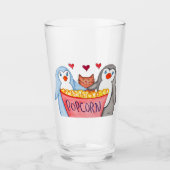 Penguins and Popcorn Glas (Voorkant)