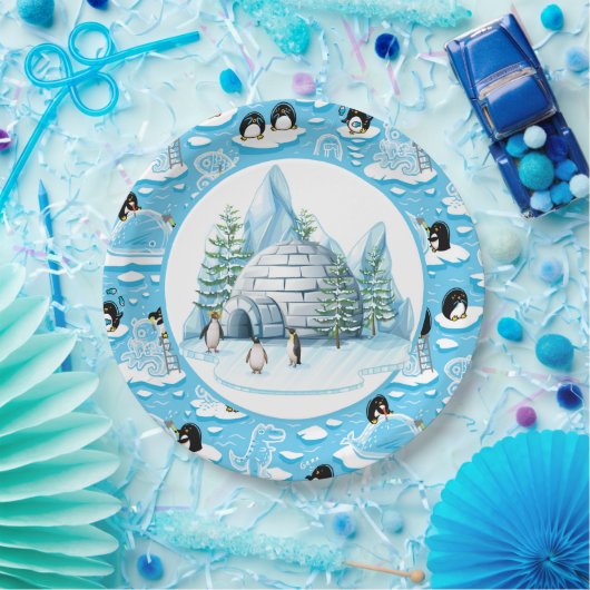 Penguins At Play Paper Plate Papieren Bordje (Feest)