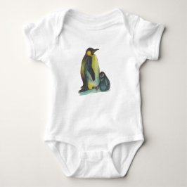 Penguins Baby Jersey Bodysuit, White Romper