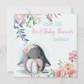 Penguins Baby shower Invitation Feestdagenkaart (Achterkant)