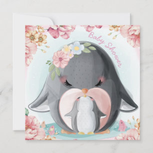 Penguins Baby shower Invitation Feestdagenkaart