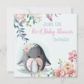 Penguins Baby shower Invitation Kaart (Achterkant)