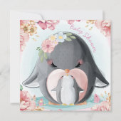 Penguins Baby shower Invitation Kaart (Voorkant)