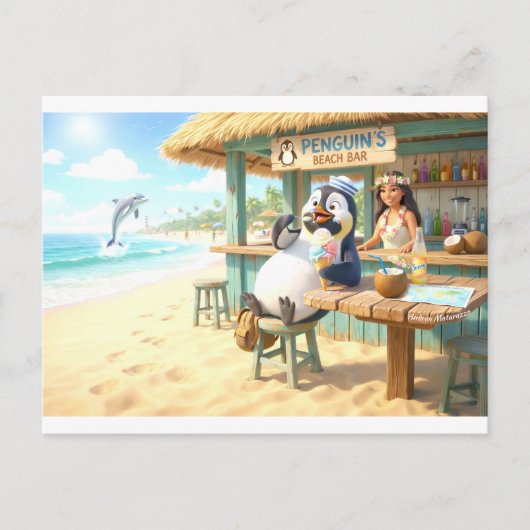 Penguin's Beach bar Briefkaart (Voorkant)