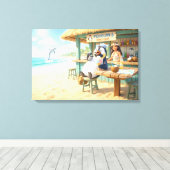 Penguin's Beach Bar Canvas Afdruk (Insitu (Houten vloer))
