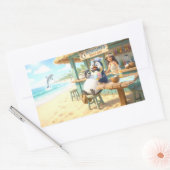 Penguin's Beach Bar Rechthoekige Sticker (Envelop)