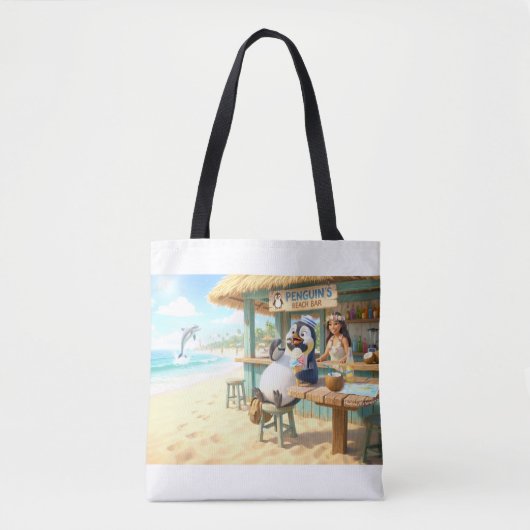 Penguin's Beach Bar Tote Bag (Voorkant)