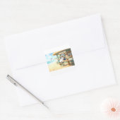 Penguin's Beach Bar Vierkante Sticker (Envelop)