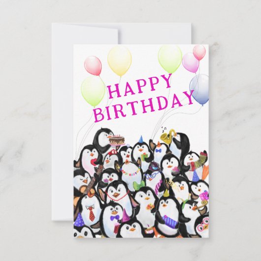 Penguins Birthday Card (Voorkant)