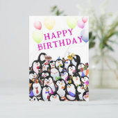 Penguins Birthday Card (Staand voorkant)