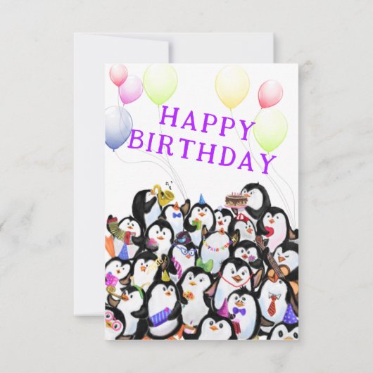 Penguins Birthday Card (Achterkant)
