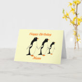 Penguins Birthday Card mama Kaart (Gele Bloem)