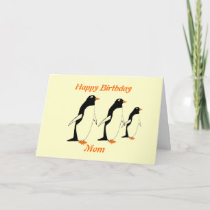 Penguins Birthday Card mama Kaart