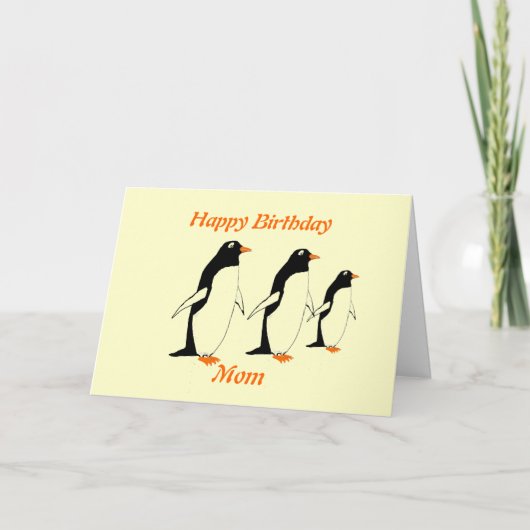 Penguins Birthday Card mama Kaart (Voorkant)