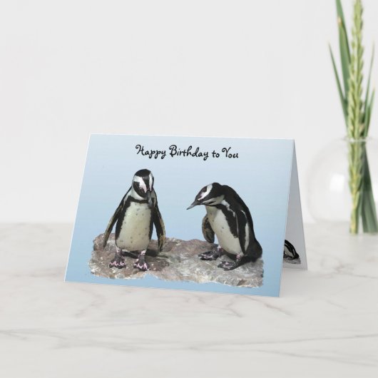 Penguins Birthday Kaart (Voorkant)