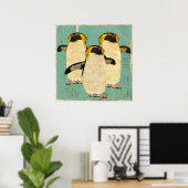 Penguins Blue Lagoon Art Poster (Thuiskantoor)